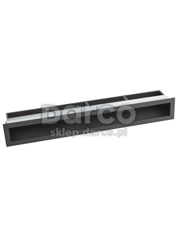 Kratka V-OPEN-KRVO-I/R-700x100-ML.CZ czarna, oklejona filcem z ramką OC