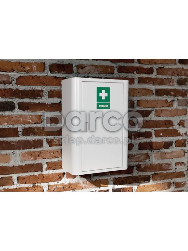 Apteczka metalowa 440x300x160-ML.B /  z zamkiem i naklejką