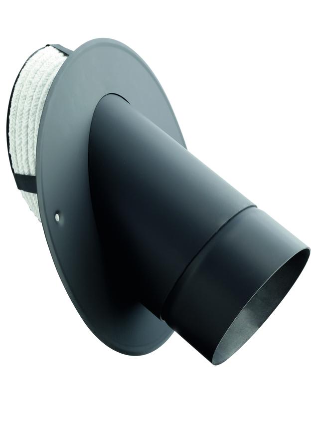 Wkładka kątowa 45st WKK-CS150/160/45-CZ (ML) z rurą i rozetą