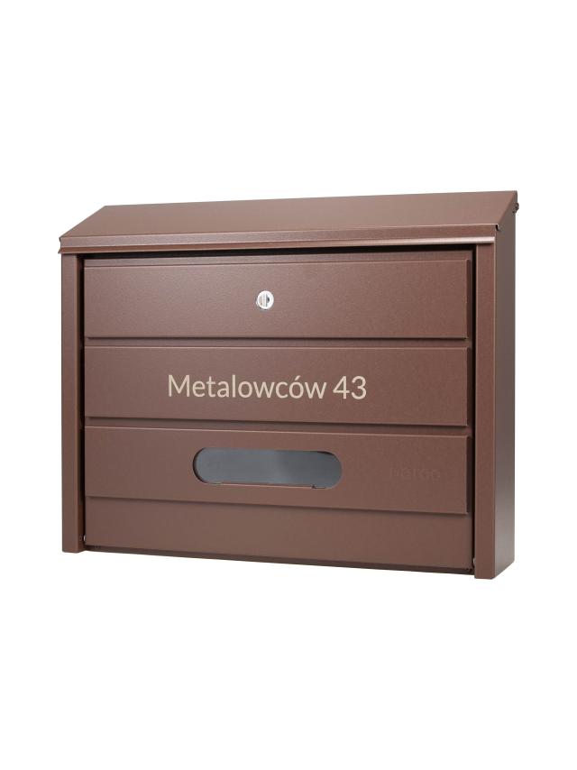 Skrzynka na listy BSL-5/1-BR-U-BASIC  / UNIWERSALNA "BRĄZOWA"+ GRAWER (1 lamela)