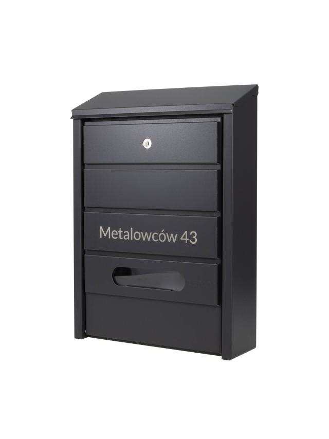 Skrzynka na listy BSL-5/2-GR-W-BASIC  / WĄSKI MODUŁ "GRAFITOWA"+ GRAWER (1 lamela)