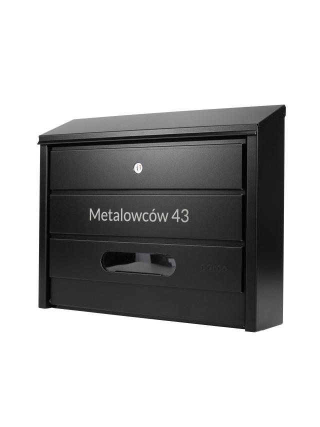 Skrzynka na listy BSL-5/1-CZ-U-BASIC  / UNIWERSALNA "CZARNA"+ GRAWER (1 lamela)